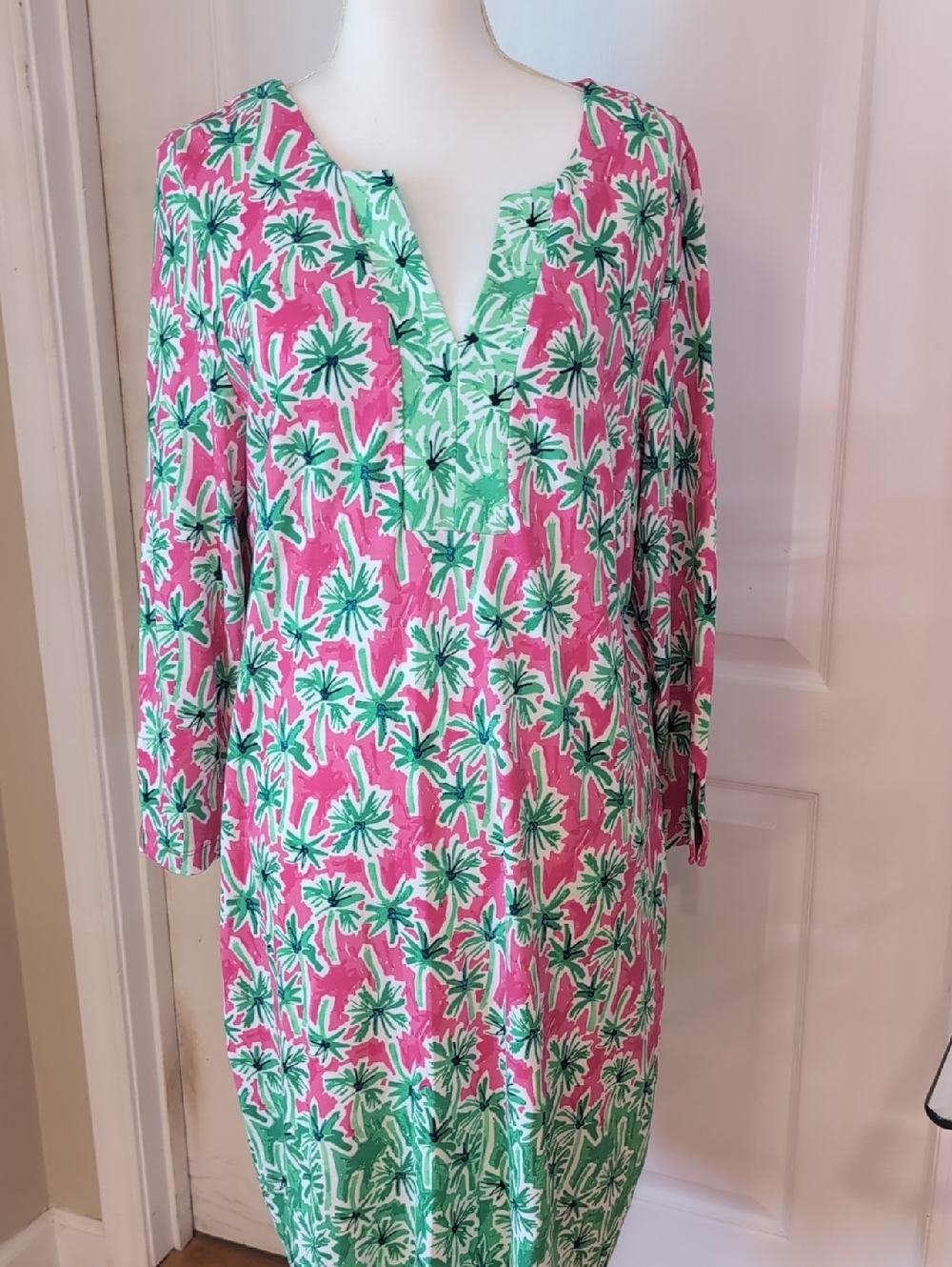 Crown & Ivy Garden Party Palm Tree Print. Rayon Blend Midi Dress. Size XL. NEW - Picture 4 of 13